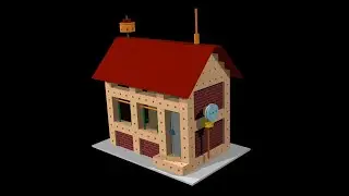 Bahnw&auml;rterhaus Animation POV-Ray 3D LDView Matador Railway FreeCAD Toyset