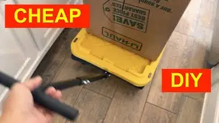 DIY CHEAP MOVING WOODEN DOLLY WITH SWIVEL PULL HANDLE
