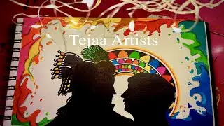 Beautiful Holi Mandala Art | Holi Drawing | step by step | Radha Krishna watercolor painting