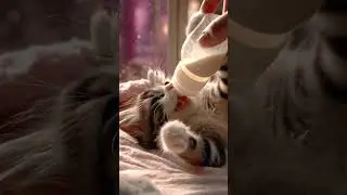 Hungry kitten in her milk time, so cute 😋. #cutecat #milktime #kittenlove #babycat #funnycat #cat