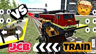 🚂Train vs JCB 🚜 | Amazing race in Indian Bike Driving 3D | Who will win? 😱🔥