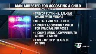 Marquette man arrested for accosting children for immoral purposes