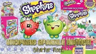 BRAND NEW UK Shopkins Sparkle Edition Sticker Album Starter Pack + 30 Stickers! Meet The Shoppies!