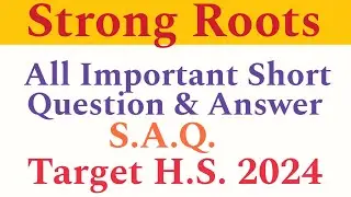 All Important Short Questions & Answers from Strong Roots // Class XII // Strong Roots S.A.Q. #SAQ