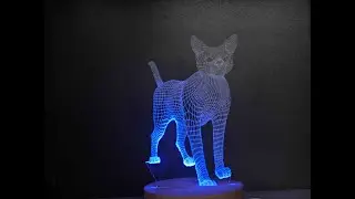 3D Illusion Led Lamp Cute Cat