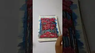 beautiful forest painting easy 😍!!#art #drawing #painting #ytshorts #shorts #shortsfeed