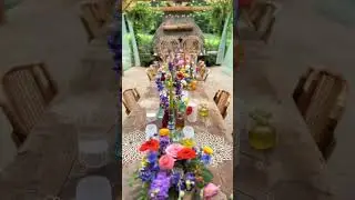 Colorful, micro-wedding reception 🌿🌺🧡🌸 #microwedding #weddingreception #greenhousewedding #decor