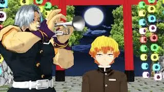 【鬼滅のMMD】煽りグルメレース【宇髄天元・我妻善逸】