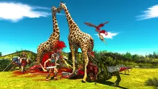 Dinosaur vs Giraffe 🦖🦒 | Who Wins in Animal Revolt Battle Simulator?