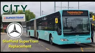 City Transport Bendy Bus Ride On Sheffield SuperTram Replacement On YE1 Route