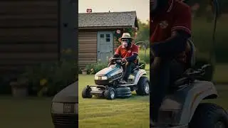 Chimp Mowing the Lawn 🐒🌿 | Hilarious AI Animal Chores Short | UZR Ai  #uzrai