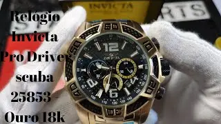 Rel&oacute;gio Invicta Pro Driver scuba 25853 - Ouro 18k/ watch invicta pro driver scuba Gold 18k 25853