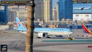 200th Boeing Aircraft for Korean Air, HL8346, 777-300ER. Taxi profile to gate in LAS Vegas.