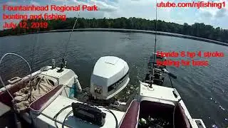 Fountainhead Regional Park boating and fishing - 2 rods out trolling for bass