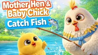 Mother Hen & Baby Chick Catch Fish 🐔🐟 | Kids Moral Story #animatedstory 