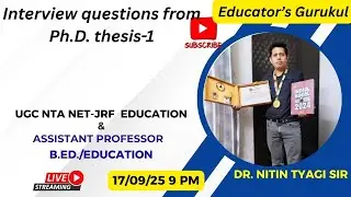 Interview questions from Ph.D. thesis-Part-1