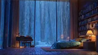 Inside Bedroom with Rain Sounds Falling Outside &mdash; Relaxing Rain Sound Helps You Deep Sleep 4
