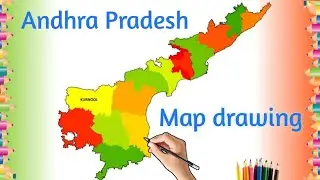 How To Draw Andhra Pradesh Map with District || Andhra Pradesh Map Sketch