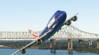 Lost Control Landing ;; New Orleans Airport ;; boeing 747 plane [ game