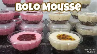 BOLO MOUSSE NO POTINHO FAÇA E VENDA, MOUSSE DE MORANGO E MOUSSE DE MARACUJÁ