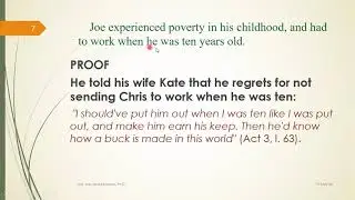 Lecture on the analysis of the character of Joe Keller