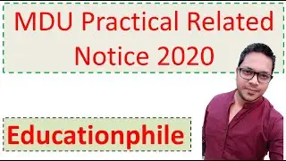 MDU Final Year Practical Related Notice 2020|MDU Exam News, Practical Examination| Educationphile
