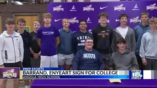 Angola's Toby Barrand and Cooper Enyeart sign for college