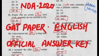 NDA 2020 GAT Paper English Part with Official Answer Key