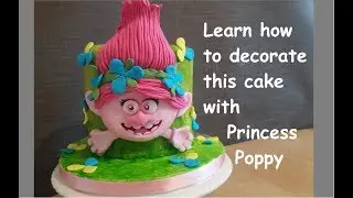 How to decorate Trolls princess Poppy cake tutorial