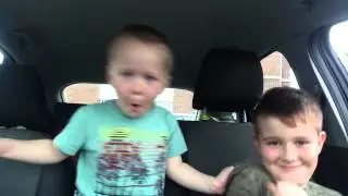 Brothers jammin' in the car