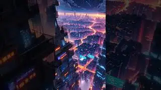 Mesmerising Night View Under the Stars in a Futuristic City  4K Sci Fi Aesthetics
