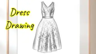 Easy Fashion Sketch : From Outline to Dress Design | Easy Drawing Ideas For Beginners