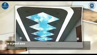 the reflective nature of the ceiling material interact with pool lighting and water reflections?