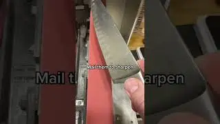 Kitchen knife sharpening service by mail. Check the dot com 👍