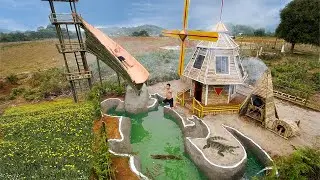 Building Windmill With Primitive Techniques And Modern Indoor Underground Swimming Pools - Part 3