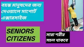 দেওয়ালে সাপোর্ট  এক্সারসাইজ  বয়ষ্ক মানুষদের জন্য।