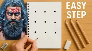Dots turns into Kantara Rishab Shetty Drawing | Kantara Chapter 1 Rishab Shetty Drawing