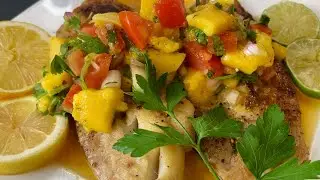 &ldquo;Easy Saut&eacute;ed Cod Fish with Fresh Mango Salsa | Quick & Healthy Dinner Recipe&rdquo;