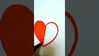 EASY RED HEART||SATISFYING CRAFTS VlDEO #shorts #viral #art #drawing #red #craftycraft #heart #fun