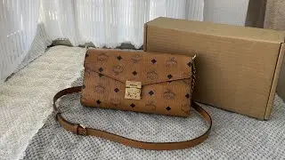 MCM Tracy Crossbody In Visetos Cognac Review #bag #review #unboxing