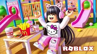 Tia Flá No Playground Com Lanche, Batata Frita. ADORO! Roblox