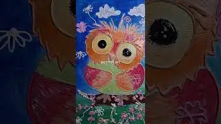 funny baby owl textured art #textureart #painting #art #owlpainting #babyowl #owl