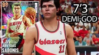 A SPEEDBOOSTING 7'3 DEMIGOD! GALAXY OPAL ARVYDAS SABONIS GAMEPLAY! NBA 2k21 MyTEAM