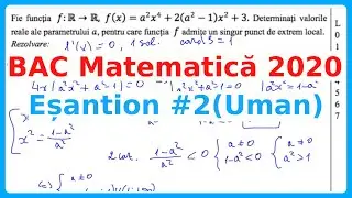 BAC MATEMATICA ESANTION Nr. 2 Umanist 2020 Rezolvare Completa Examen.md
