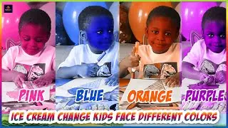 Ice cream changes kids face different colors! Melvina and Jayce learn the colors