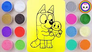 Sand Painting Coloring Bingo || Bluey And Bingo Sand Art