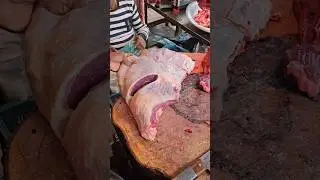 Excellent fresh meat smooth cutting | Ox sina beef cutting |
