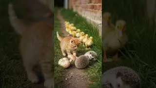 Kitten Rushes to Help a Hedgehog Family Lost in the Forest #cute #animals #rescue