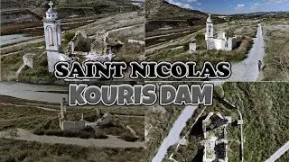 Soaring Over St. Nicolas Church at Kouris Dam: A Drone Tour