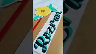 Rozmin in brush calligraphy #shorts#nameart#brushlettering#colourfulchaos